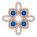 14K Rose Natural Blue Sapphire & 1/6 CTW Natural Diamond Clover Pendant
